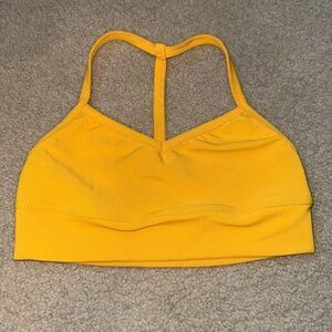 Yellow Ribbed 5 Dancewear Sports Bra